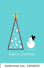 christmas vector background, snowman