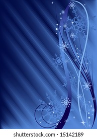 christmas vector background with stripes and snowflakes