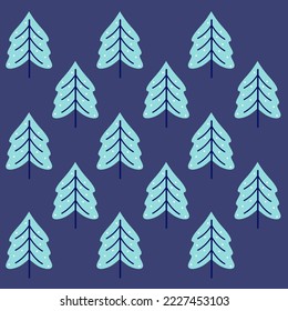 Fondo vectorial de Navidad, textura con árboles que niegan