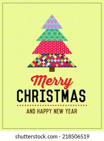 Christmas vector background with Christmas tree