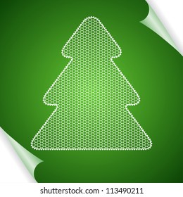 Christmas vector background with tree of lace.