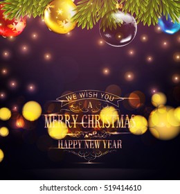 Christmas vector background for winter holidays celebration illustration flyer and postcard design.