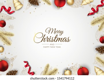 Christmas vector background. Xmas sale, holiday web banner.