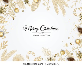 Christmas vector background. Xmas sale, holiday web banner.