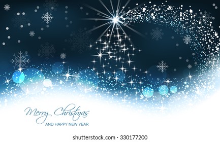 Christmas vector background/christmas tree and snow wave/vector illustration
