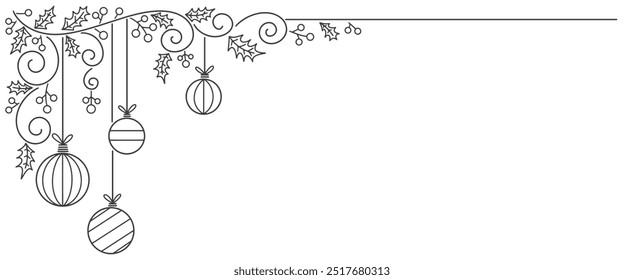 christmas vector , christmas ball line art style illustration