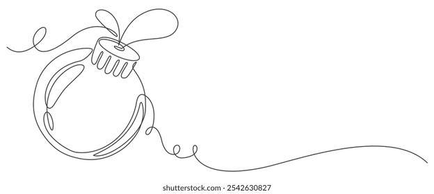 christmas vector , christmas ball line art style vector illustration