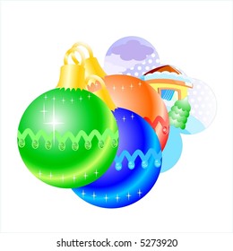 Christmas vector balls. (Colors in EPS can be another!)