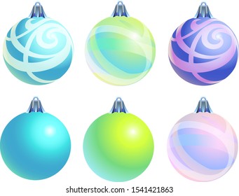 
Christmas vector balls set, new year