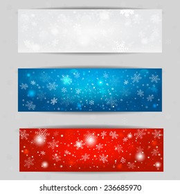 Christmas vector banners 400 x 120 size, design for Your website or advertising.