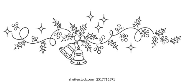 Weihnachtsvektor , Illustration der Weihnachtsglockenlinie