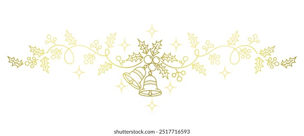 christmas vector , christmas bell line art style illustration