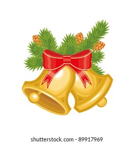 Christmas vector bells with bow