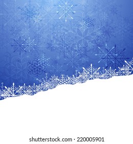 Christmas vector blue background with snowflakes
