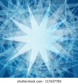 Christmas vector blue card with star