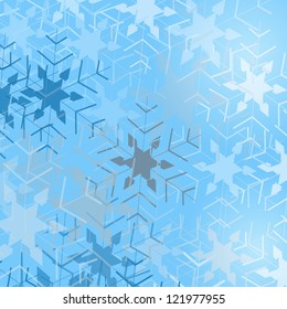 Christmas vector blue snowflakes background