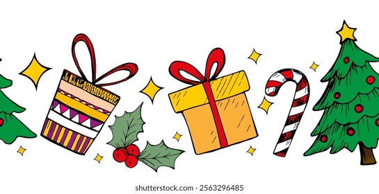 Christmas vector Border. Frame illustration