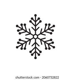 Copo de nieve caligráfico vectorial de Navidad. Icono dibujado a mano en estilo plano de moda aislado en fondo blanco. Ilustración de invierno de nieve de Navidad.