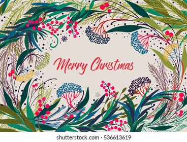 
Christmas vector card beautiful, stylish, design for friends and relatives. Merry Christmas and Happy New Year.
