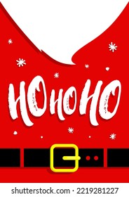 Christmas vector card with Santa. Ho Ho Ho vector concept