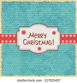Christmas vector card. Winter holidays background in retro style.