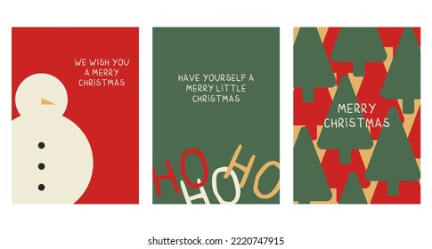 TARJETAS DE VECTOR DE NAVIDAD. Conjunto de plantillas de navidad vectorial. Tarjeta navideña corporativa e invitación.  