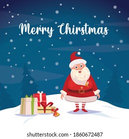 Christmas vector characters like santa claus. concept for greeting or postal card, vector illustration