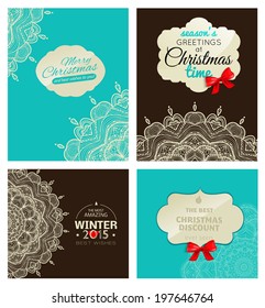 Christmas vector collection. Different labels with floral elements for your sale design.