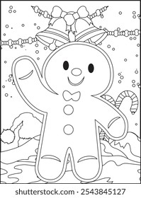 Christmas Vector coloring pages for kids, drawing, funny, cartoon, illustration, christmas, vector, clip art, graphic, new year, animal, activity, background, line art, winter, print, toddler, zoo