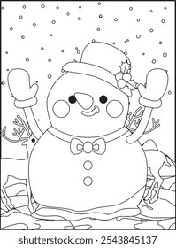 Christmas Vector coloring pages for kids, drawing, funny, cartoon, illustration, christmas, vector, clip art, graphic, new year, animal, activity, background, line art, winter, print, toddler, zoo