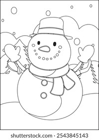 Christmas Vector coloring pages for kids, drawing, funny, cartoon, illustration, christmas, vector, clip art, graphic, new year, animal, activity, background, line art, winter, print, toddler, zoo