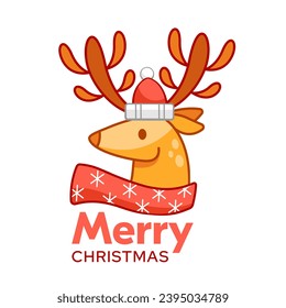 Christmas vector composition in cute cartoon style.