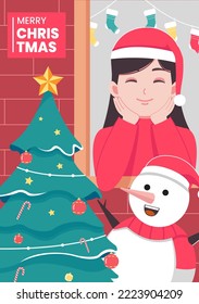 Christmas vector concept illustration poster