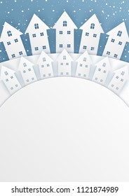Christmas vector concept with white paper cut,paper art and digital craft style.