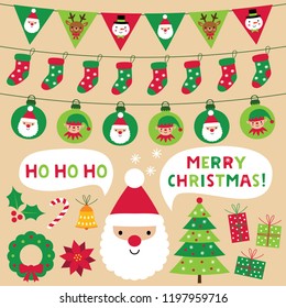 Christmas vector decoration and design elements set