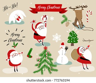 christmas vector decoration set