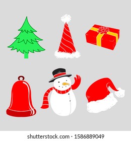 Christmas Vector Design Collection of decorative winter Isolated elements