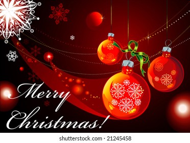 Christmas vector design with copy space, Gold New-Year's ball illustration