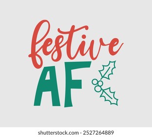 Christmas Vector Design ,Christmas Cutie, Christmas Design, Hand drawn lettering phrase isolated on white background, Calligraphy T-shirt design, EPS, Files for Cutting, bag, cups, card