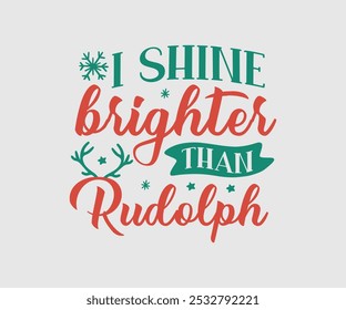 Christmas Vector Design ,Christmas Cutie, Christmas Design, Hand drawn lettering phrase isolated on white background, Calligraphy T-shirt design, EPS, Files for Cutting, bag, cups, card