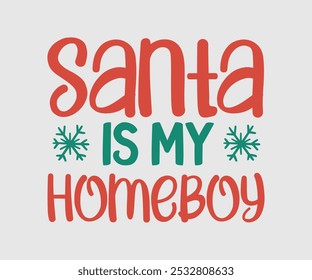 Christmas Vector Design ,Christmas Cutie, Christmas Design, Hand drawn lettering phrase isolated on white background, Calligraphy T-shirt design, EPS, Files for Cutting, bag, cups, card