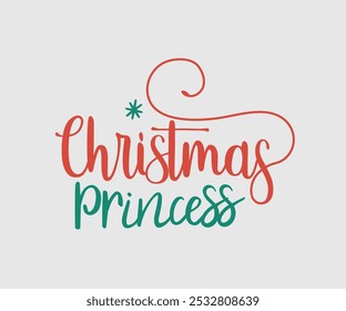 Christmas Vector Design ,Christmas Cutie, Christmas Design, Hand drawn lettering phrase isolated on white background, Calligraphy T-shirt design, EPS, Files for Cutting, bag, cups, card