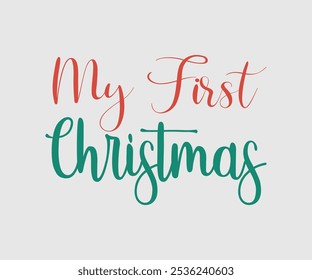 Christmas Vector Design ,Christmas Cutie, Christmas Design, Hand drawn lettering phrase isolated on white background, Calligraphy T-shirt design, EPS, Files for Cutting, bag, cups, card