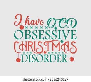Christmas Vector Design ,Christmas Cutie, Christmas Design, Hand drawn lettering phrase isolated on white background, Calligraphy T-shirt design, EPS, Files for Cutting, bag, cups, card