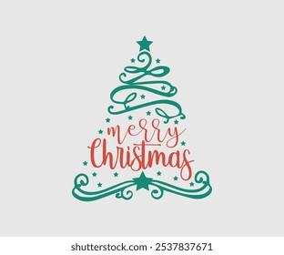 Christmas Vector Design ,Christmas Cutie, Christmas Design, Hand drawn lettering phrase isolated on white background, Calligraphy T-shirt design, EPS, Files for Cutting, bag, cups, card