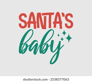 Christmas Vector Design ,Christmas Cutie, Christmas Design, Hand drawn lettering phrase isolated on white background, Calligraphy T-shirt design, EPS, Files for Cutting, bag, cups, card