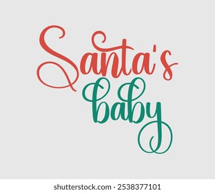 Christmas Vector Design ,Christmas Cutie, Christmas Design, Hand drawn lettering phrase isolated on white background, Calligraphy T-shirt design, EPS, Files for Cutting, bag, cups, card