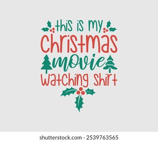 Christmas Vector Design ,Christmas Cutie, Christmas Design, Hand drawn lettering phrase isolated on white background, Calligraphy T-shirt design, EPS, Files for Cutting, bag, cups, card