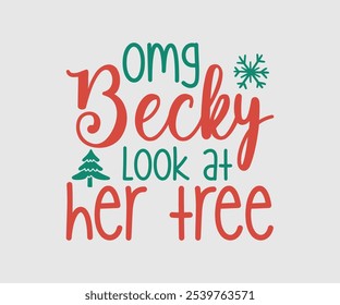 Christmas Vector Design ,Christmas Cutie, Christmas Design, Hand drawn lettering phrase isolated on white background, Calligraphy T-shirt design, EPS, Files for Cutting, bag, cups, card