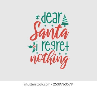 Christmas Vector Design ,Christmas Cutie, Christmas Design, Hand drawn lettering phrase isolated on white background, Calligraphy T-shirt design, EPS, Files for Cutting, bag, cups, card